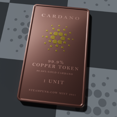 NFT - Cardano Token 2021 - NFT - Copper Minted Bar / Gold Logo