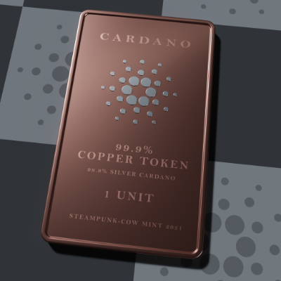 NFT - Cardano Token 2021 - NFT - Copper Minted Bar / Silver Logo
