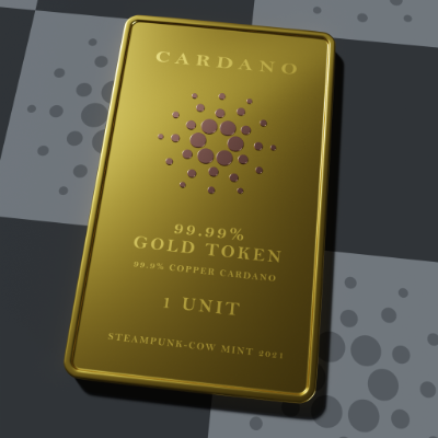 NFT - Cardano Token 2021 - NFT - Gold Minted Bar / Copper Logo